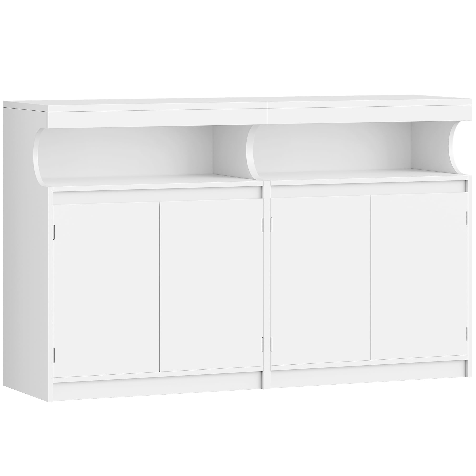 hzuaneri meuble cuisine, buffet à 4 portes, meuble de rangement avec espace ouvert, commode, style moderne, Étagères réglables, adapté à la cuisine ou au salon, 40 x 140 x 85 cm, blanc sc80103x hzuaneri meuble cuisine, buffet à 4 portes, meuble de rangement avec espace ouvert, commode, style moderne, Étagères réglables, adapté à la cuisine ou au salon, 40 x 140 x 85 cm, blanc sc80103x