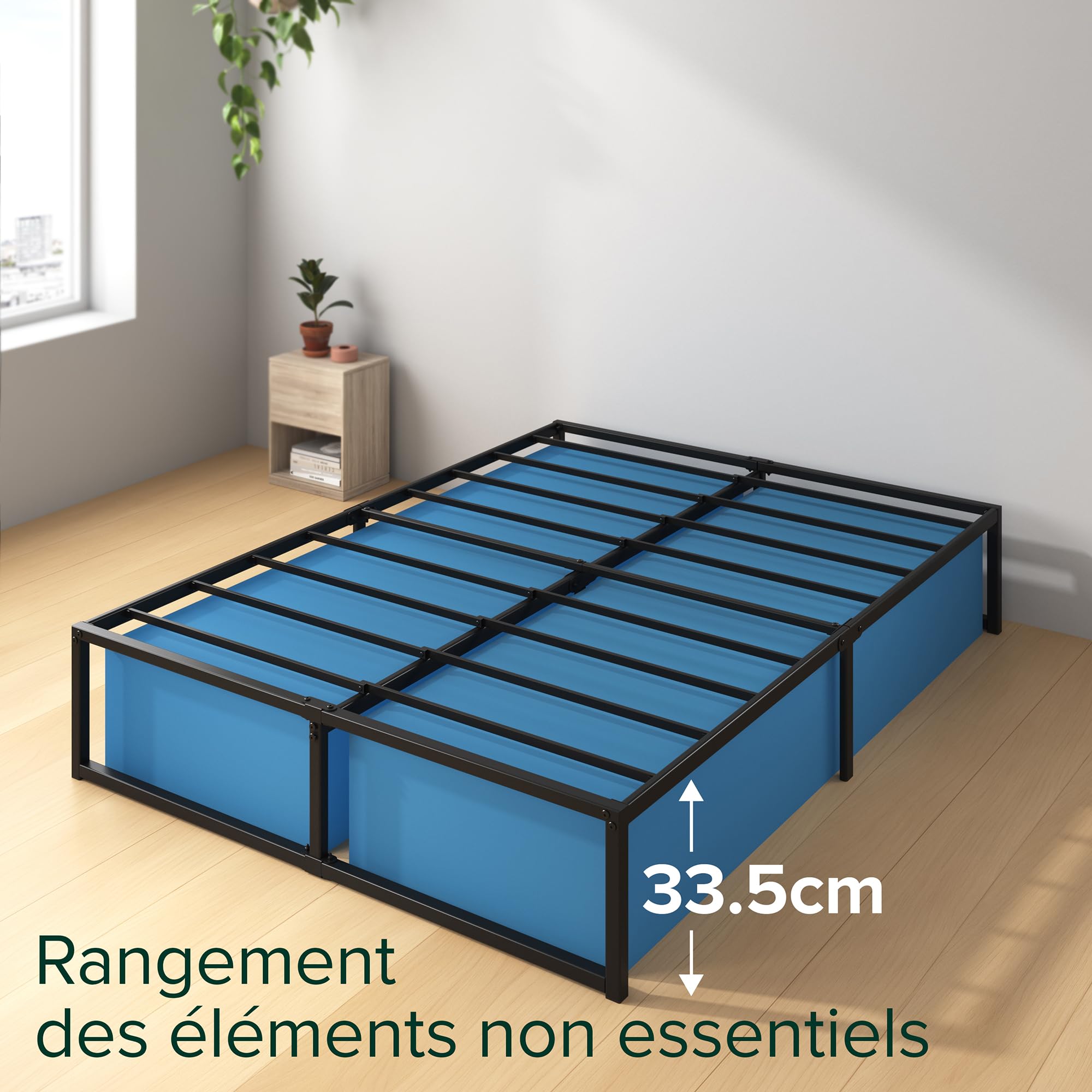 zinus lorelai sommier 140x190 cm avec lattes en métal cadre de lit 2 personnes en acier robuste hauteur 36 cm pour rangement montage facile noir zinus lorelai sommier 140x190 cm avec lattes en métal cadre de lit 2 personnes en acier robuste hauteur 36 cm pour rangement montage facile noir