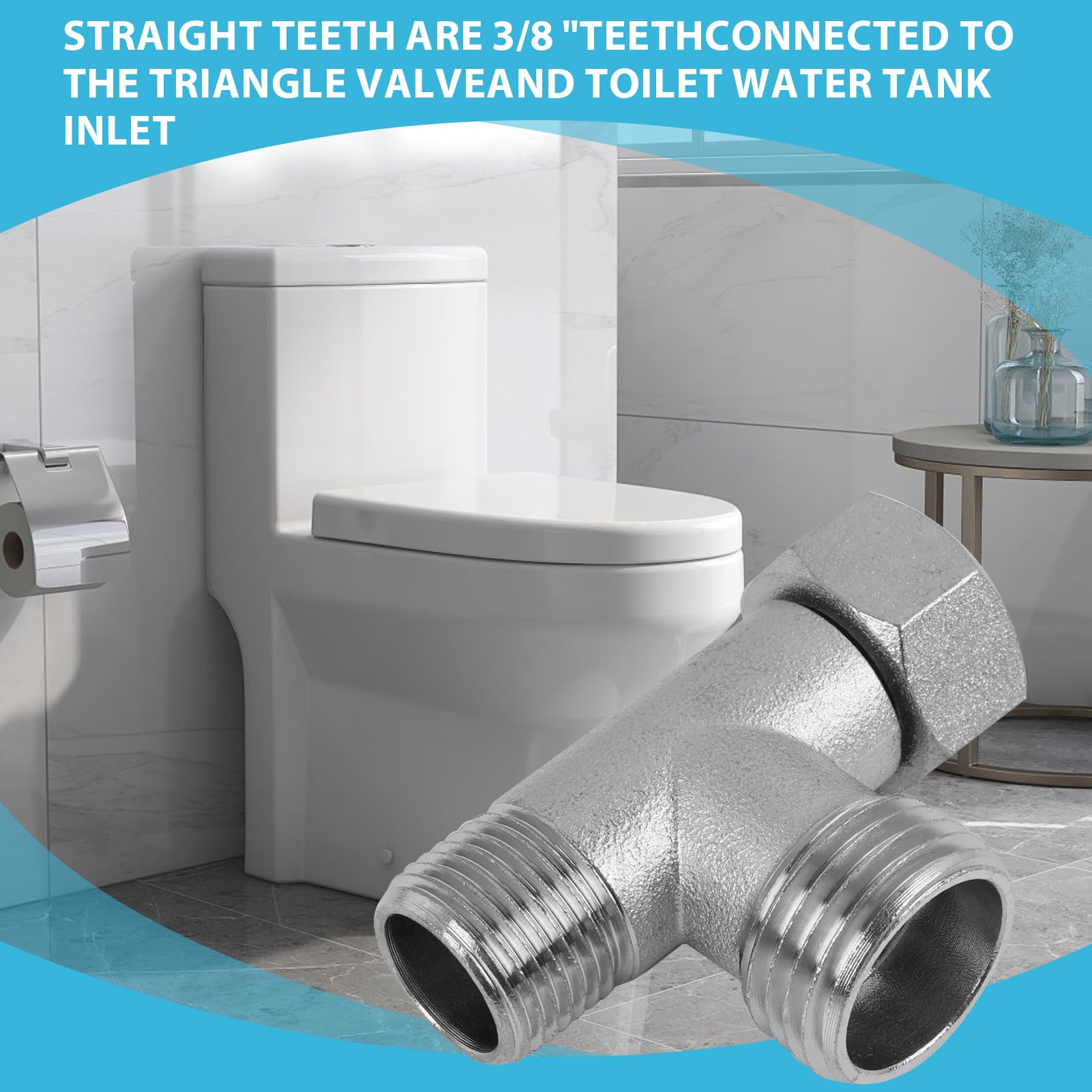 annlpoy 2 pièces raccord d'eau connecteur en t de plomberie en acier inoxydable 3/8" 1/2" wasseranschluss adapter t stück,robinet wc 3 voies, pour toilettes et plomberie domestique annlpoy 2 pièces raccord d'eau connecteur en t de plomberie en acier inoxydable 3/8" 1/2" wasseranschluss adapter t stück,robinet wc 3 voies, pour toilettes et plomberie domestique