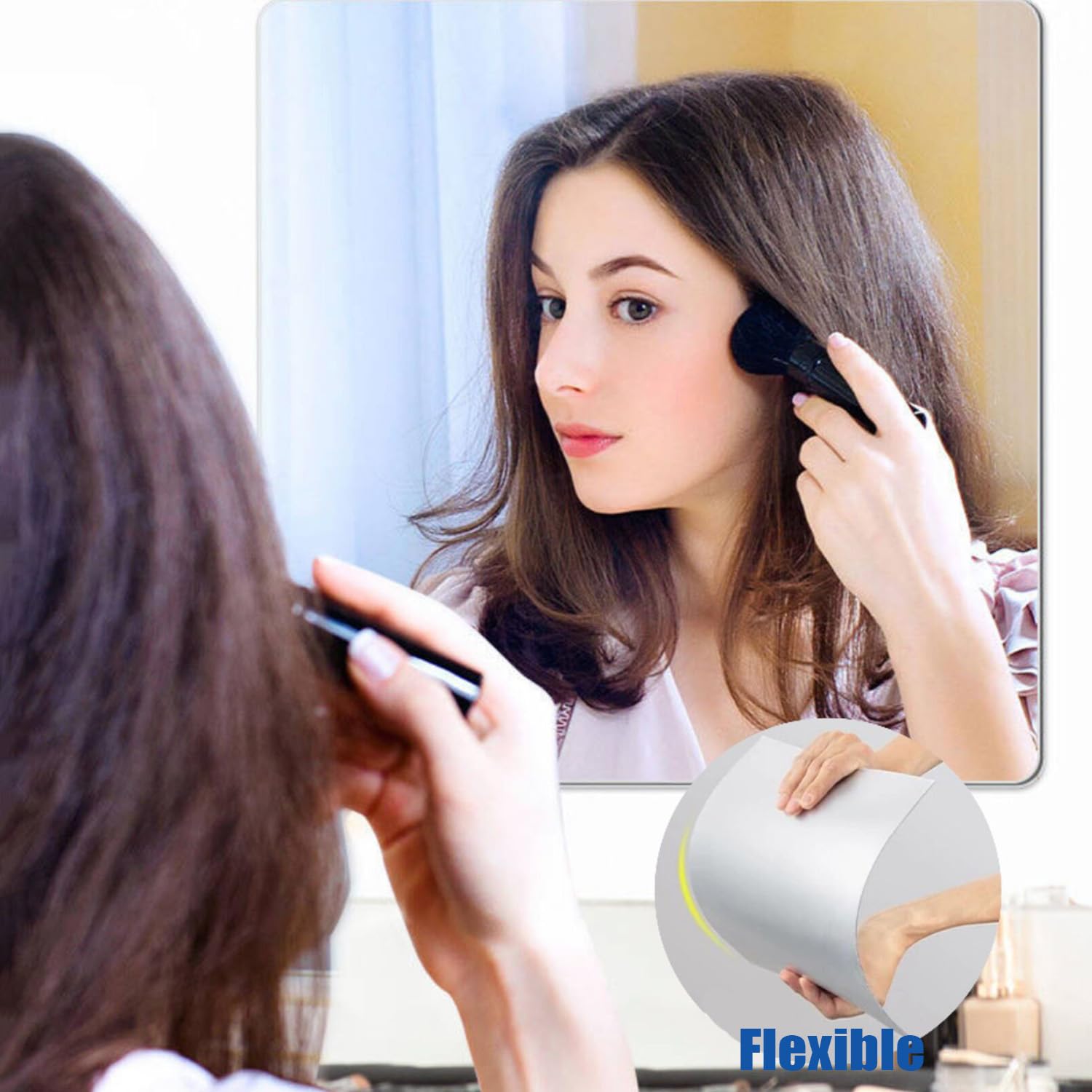 bosdontek 4 pièces miroir autocollant, 20 x 20 cm acrylique miroir adhésif porte, miroir collant muraux carrés flexible miroire deco pour salle de bain, salon, chambre bosdontek 4 pièces miroir autocollant, 20 x 20 cm acrylique miroir adhésif porte, miroir collant muraux carrés flexible miroire deco pour salle de bain, salon, chambre