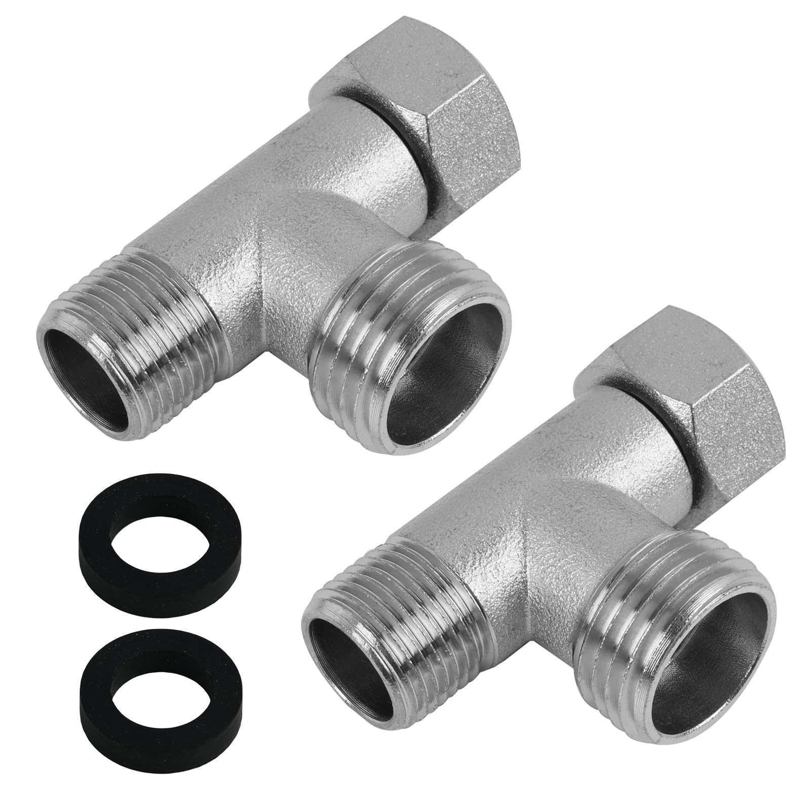 annlpoy 2 pièces raccord d'eau connecteur en t de plomberie en acier inoxydable 3/8" 1/2" wasseranschluss adapter t stück,robinet wc 3 voies, pour toilettes et plomberie domestique annlpoy 2 pièces raccord d'eau connecteur en t de plomberie en acier inoxydable 3/8" 1/2" wasseranschluss adapter t stück,robinet wc 3 voies, pour toilettes et plomberie domestique