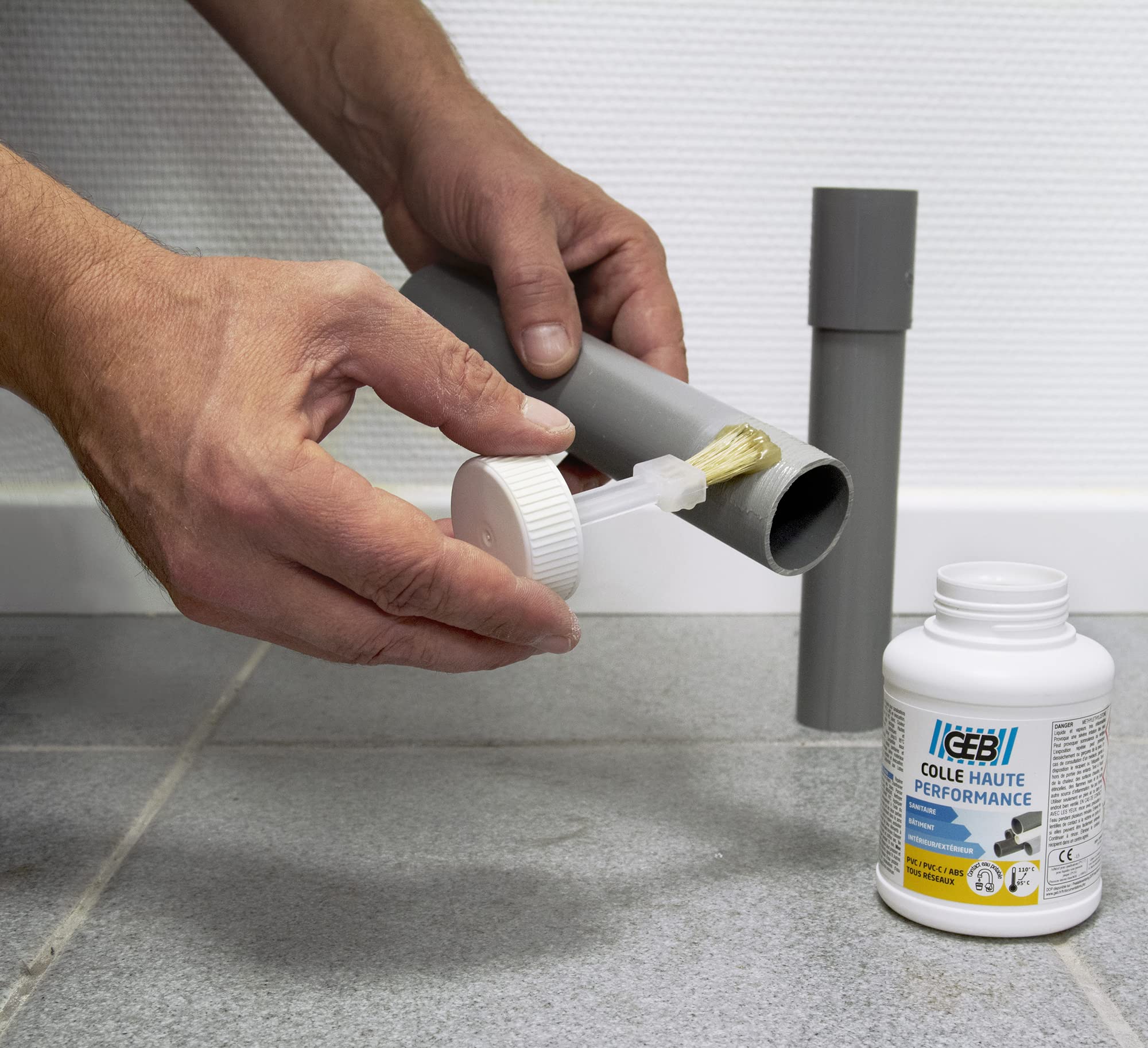 geb colle haute performance 250 ml polyvalente pour assemblage de canalisations en pvc pour réseau avec pression d'eau froide/chaude sanitaire et réseau d'évacuation des eaux usées geb colle haute performance 250 ml polyvalente pour assemblage de canalisations en pvc pour réseau avec pression d'eau froide/chaude sanitaire et réseau d'évacuation des eaux usées