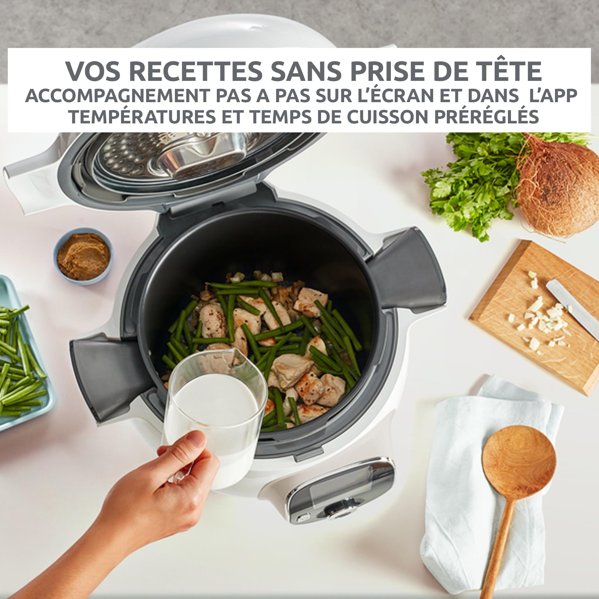 moulinex, cookeo multicuiseur intelligent 6l, 150 recettes intégrées, cuisson sans surveillance, ecran intuitif, guide de cuisson, application mymoulinex, 1600w, blanc, 15 ans réparabilité, ce85ca10 moulinex, cookeo multicuiseur intelligent 6l, 150 recettes intégrées, cuisson sans surveillance, ecran intuitif, guide de cuisson, application mymoulinex, 1600w, blanc, 15 ans réparabilité, ce85ca10