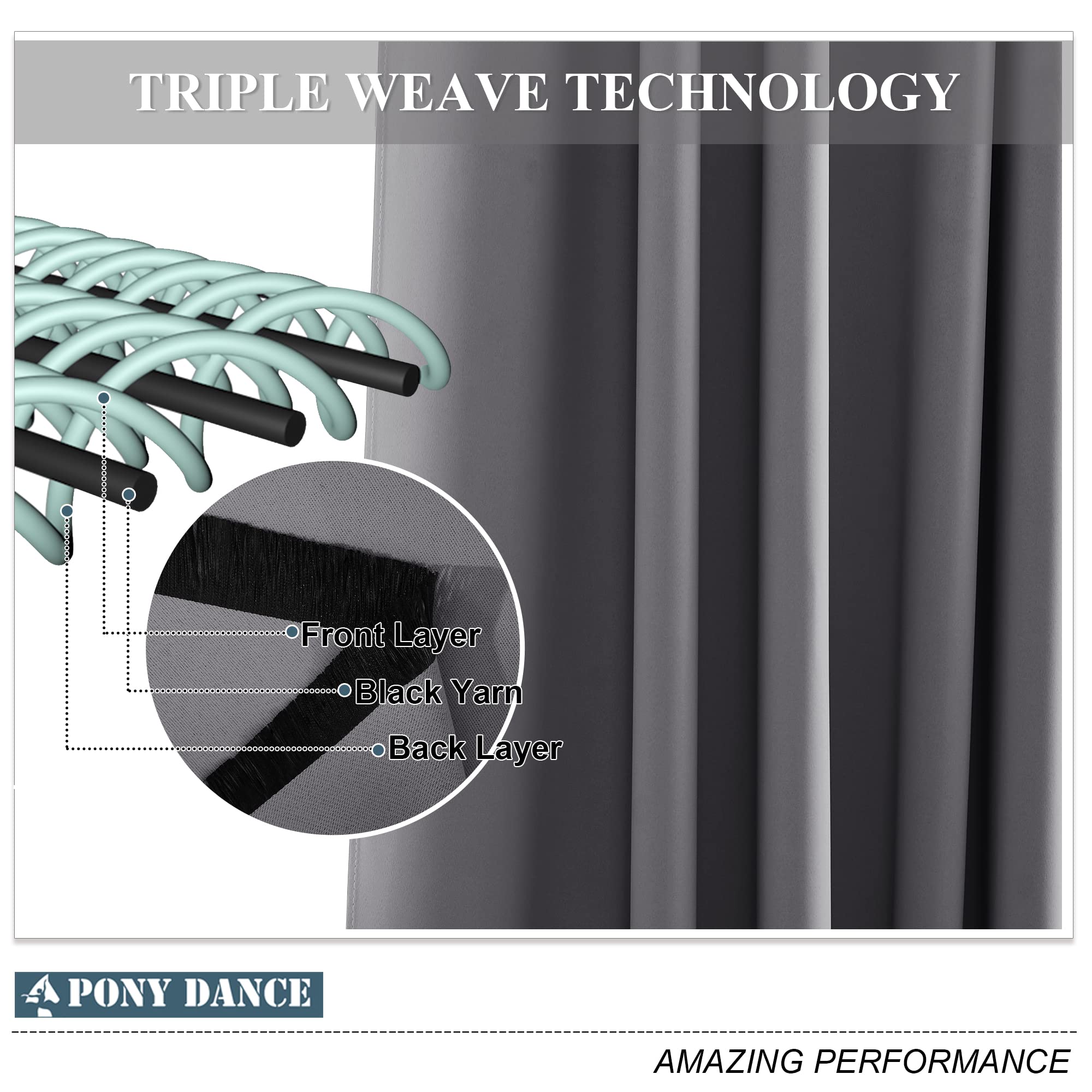 pony dance lot de 2 rideau occultant thermique isolant anti froid et chaleur 140x240 (lxh) tenture opaque à oeillets isolation lumiere uv decoration chambre maison salon intérieurs, gris pony dance lot de 2 rideau occultant thermique isolant anti froid et chaleur 140x240 (lxh) tenture opaque à oeillets isolation lumiere uv decoration chambre maison salon intérieurs, gris