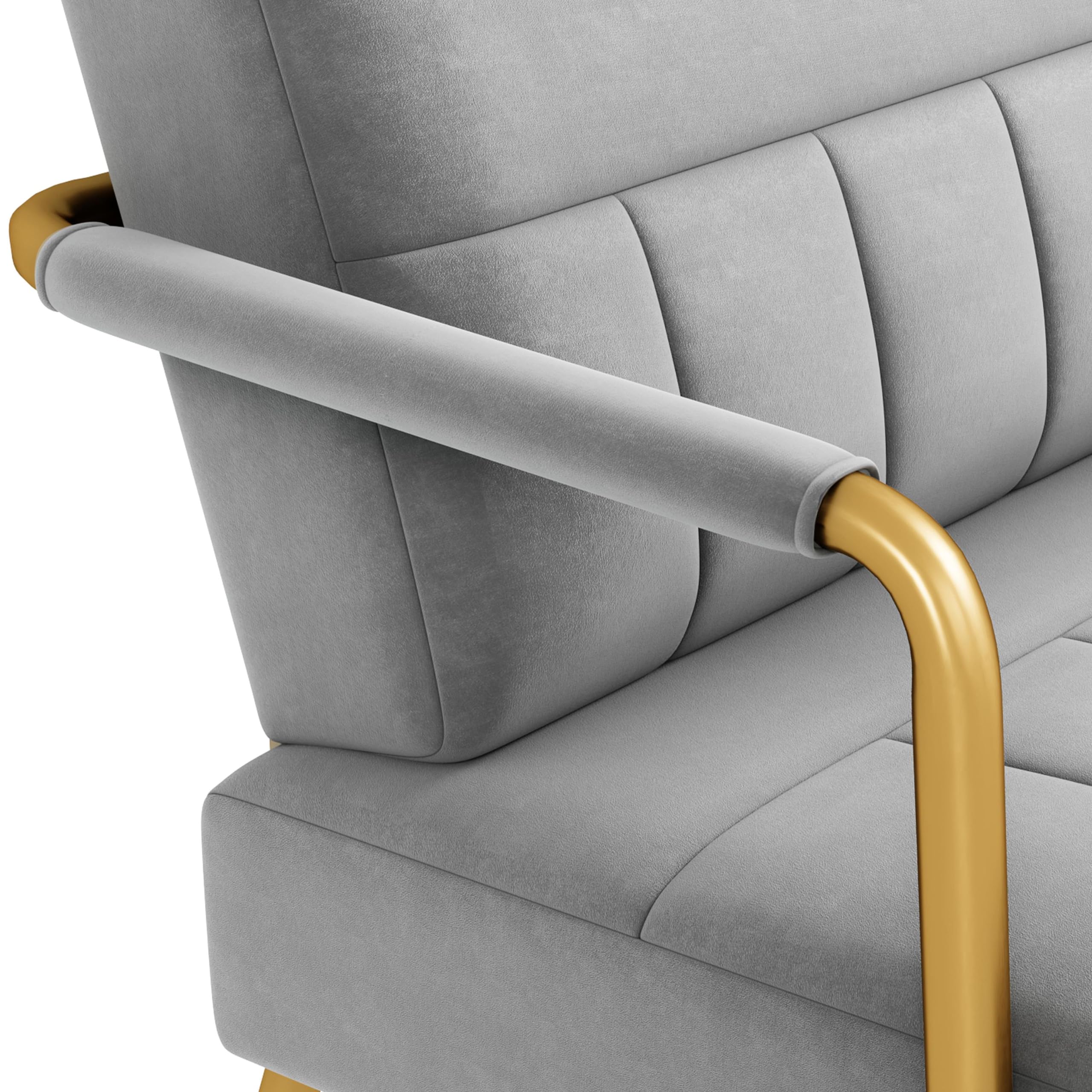 yaheetech petit canapé 2 place canapé en velours avec accoudoirs arrondis coussin carré cadre en métal doré pour chambre à coucher salle d'attente bureau gris clair yaheetech petit canapé 2 place canapé en velours avec accoudoirs arrondis coussin carré cadre en métal doré pour chambre à coucher salle d'attente bureau gris clair